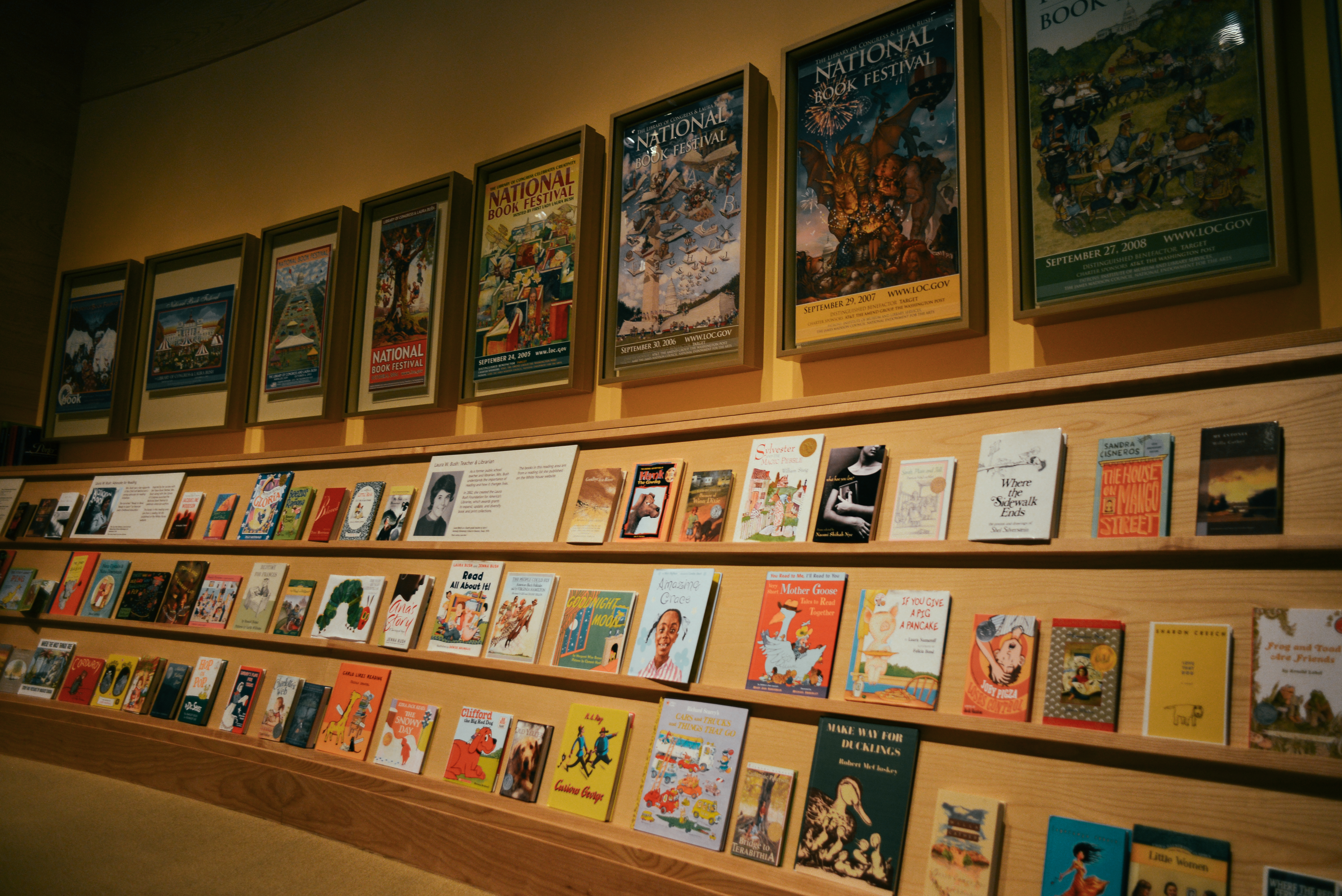 A view of the reading area in the No Child Left Behind area of the George W Bush museum